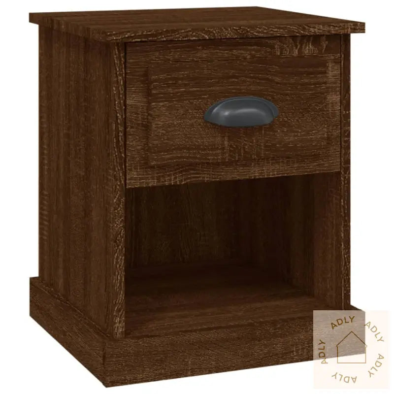 Nattbord Brun Eik 39X39X47,5 Cm Konstruert Tre