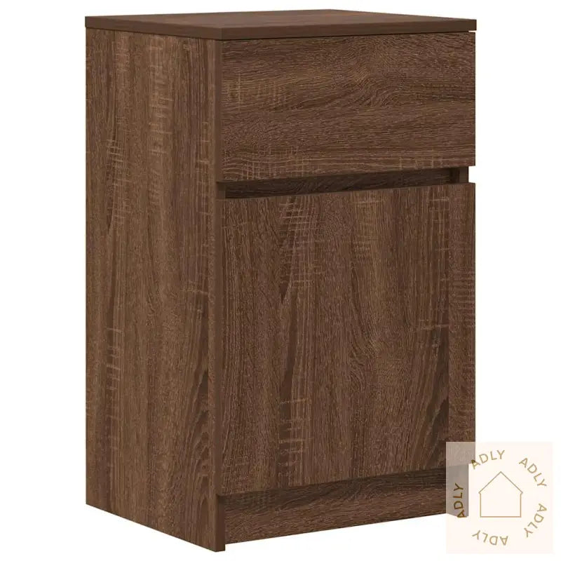 Nattbord Brun Eik 39X35X65 Cm Konstruert Tre