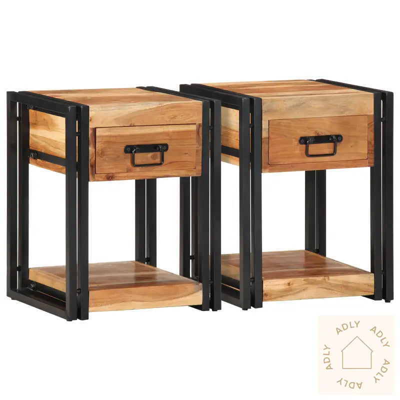 Nattbord 2 Pakke 40X35X50 Cm Massivt Akasietre