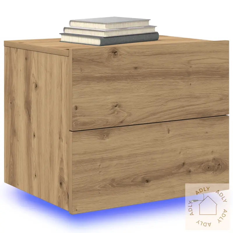 Nattbord Med Led-Lys Veggmontert 2 Stk Artisan Eik