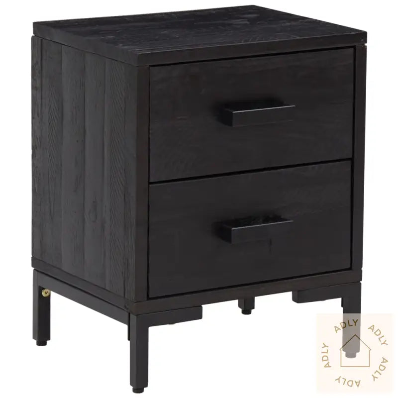 Nattbord Svart 36X30X45 Cm Heltre Furu