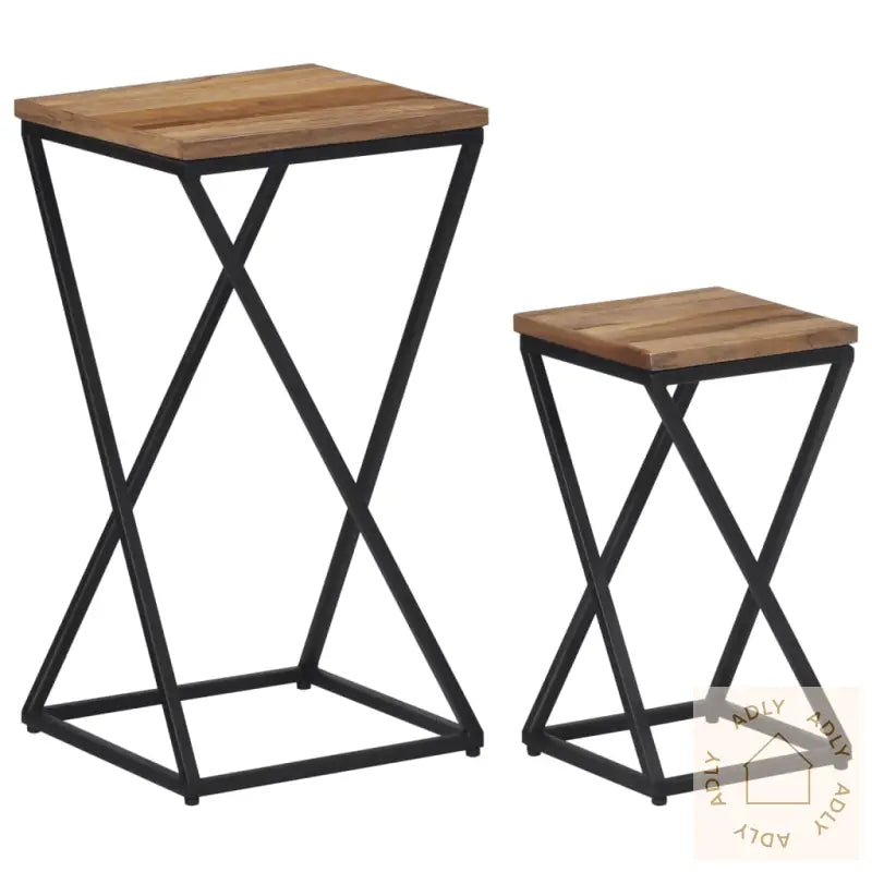 Sidebord 2 Stk Gjenvunnet Heltre Teak