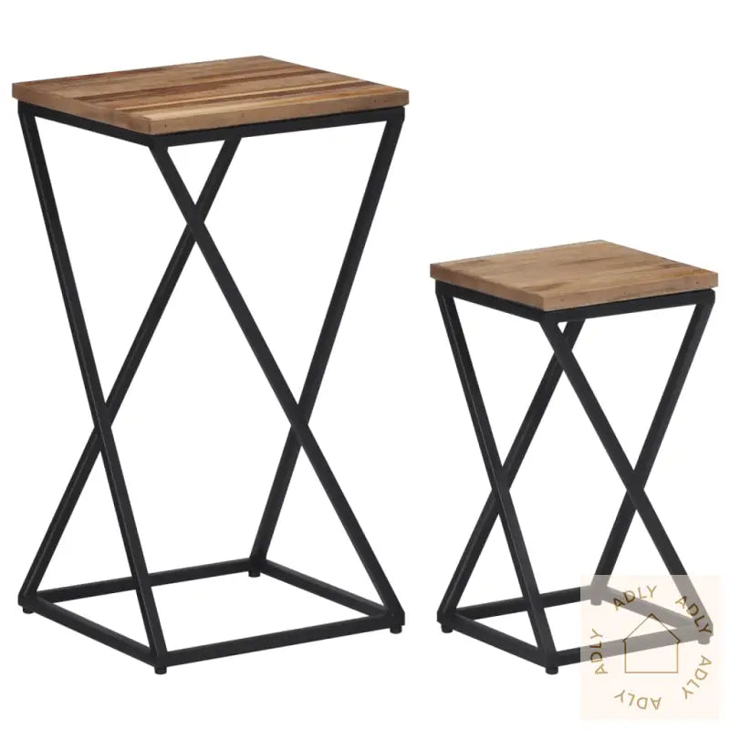 Sidebord 2 Stk Gjenvunnet Heltre Teak