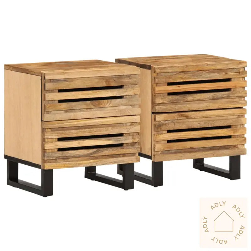 Nattbord 2 Stk 40X34X46 Cm Grovt Heltre Mangotre