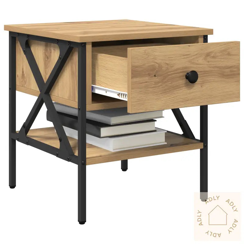 Nattbord 2 Stk Håndlaget Eik 40X42X45 Cm Konstruert Tre