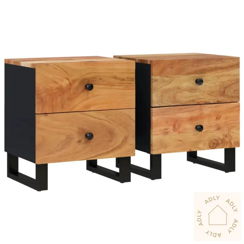 Nattbord 2 Stk 40X33X46 Cm Heltre Akasie