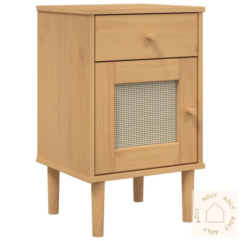 Nattbord Senja Rotting Utseende Brun 40X35X65 Cm Heltre Furu