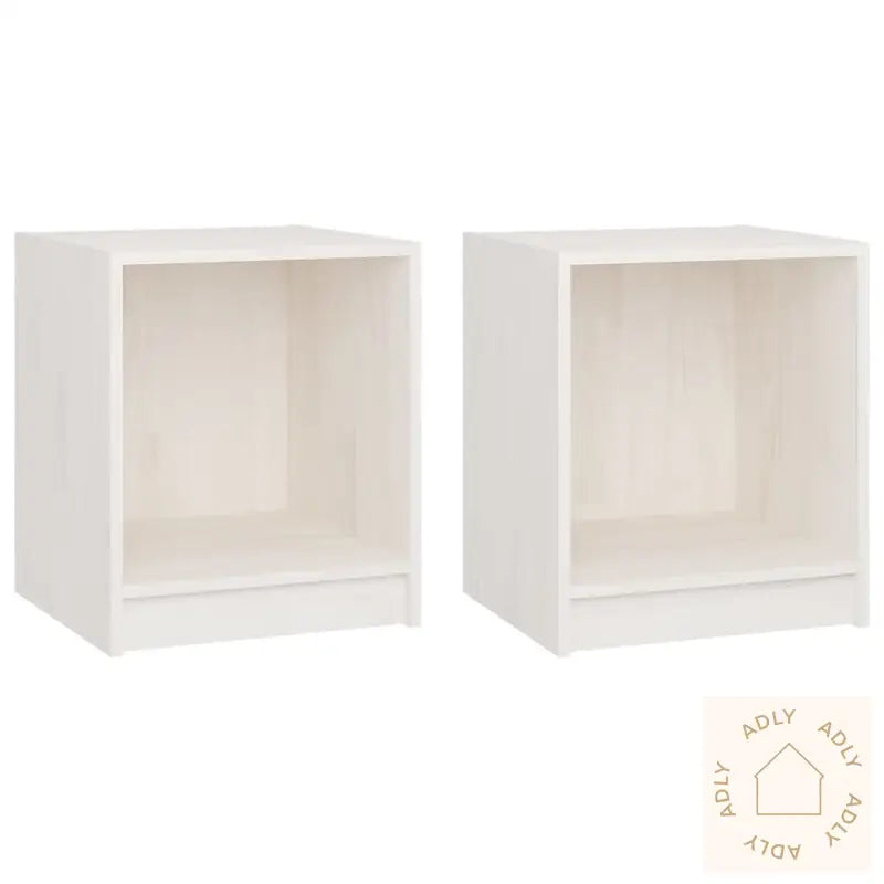 Nattbord 2 Stk Hvit 35,5X33,5X41,5 Cm Heltre Furu