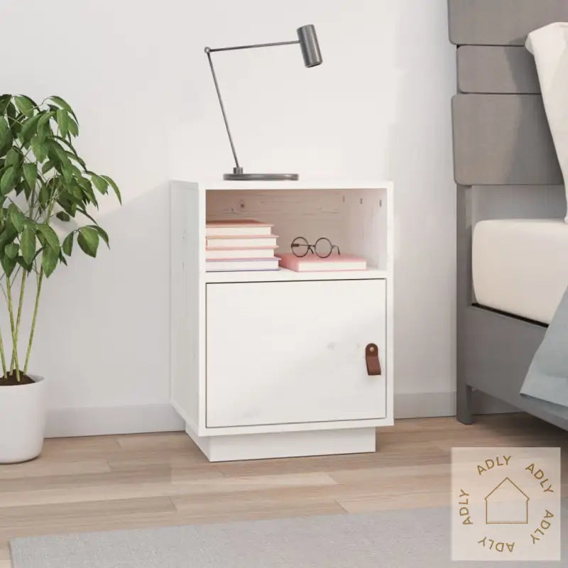 Nattbord Hvit 40X34X55 Cm Heltre Furu