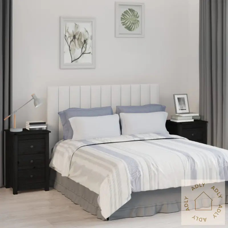 Nattbord 2 Stk Svart 40X35X61,5 Cm Heltre Furu