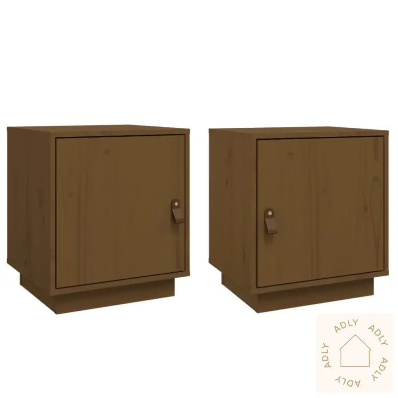 Nattbord 2 Stk Honningbrun 40X34X45 Cm Heltre Furu