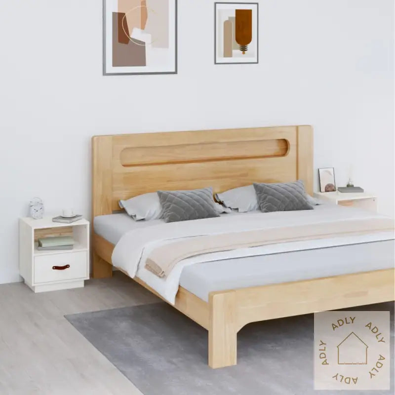 Nattbord 2 Stk Hvit 40X34X45 Cm Heltre Furu