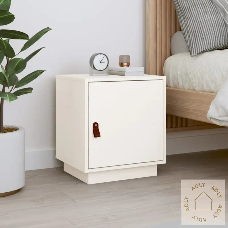 Nattbord Hvit 40X34X45 Cm Heltre Furu