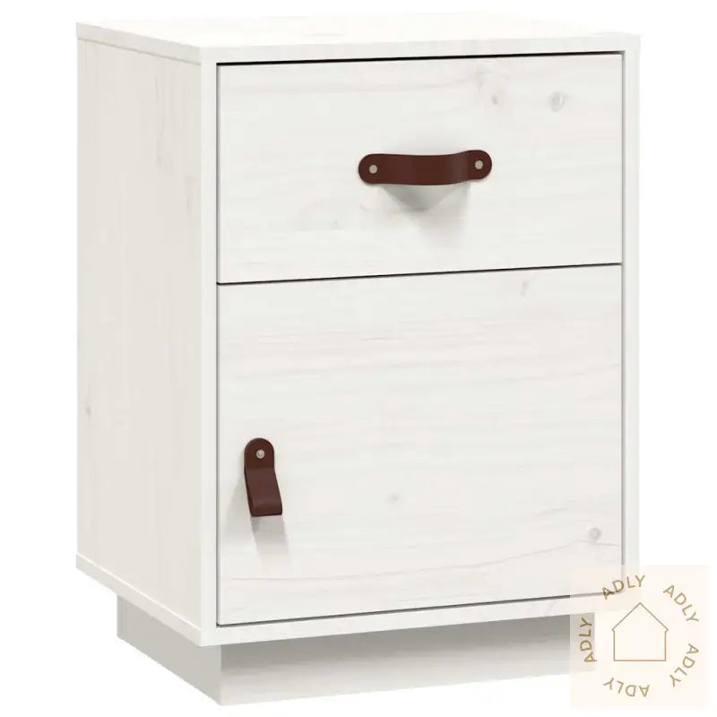 Nattbord Hvit 40X34X55 Cm Heltre Furu