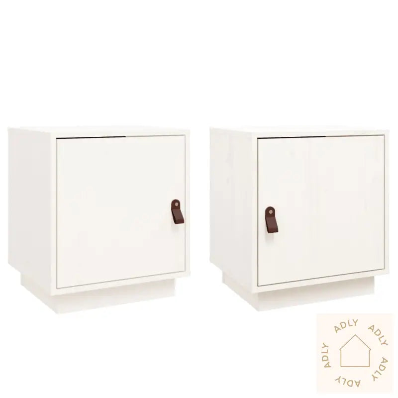 Nattbord 2 Stk Hvit 40X34X45 Cm Heltre Furu