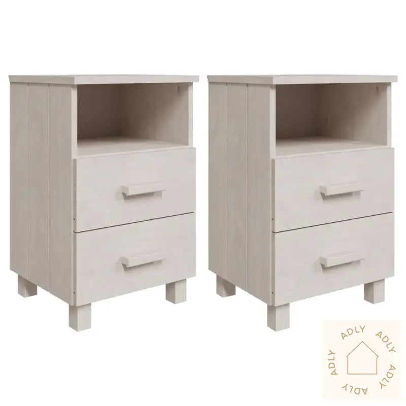 Nattbord Hamar 2 Stk Hvit 40X35X62 Cm Heltre