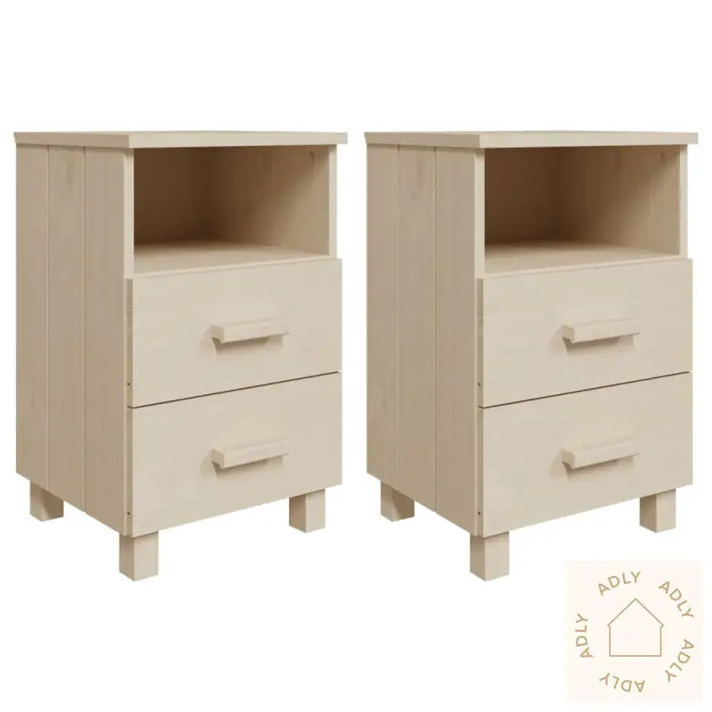 Nattbord Hamar 2 Stk Honningbrun 40X35X62 Cm Heltre