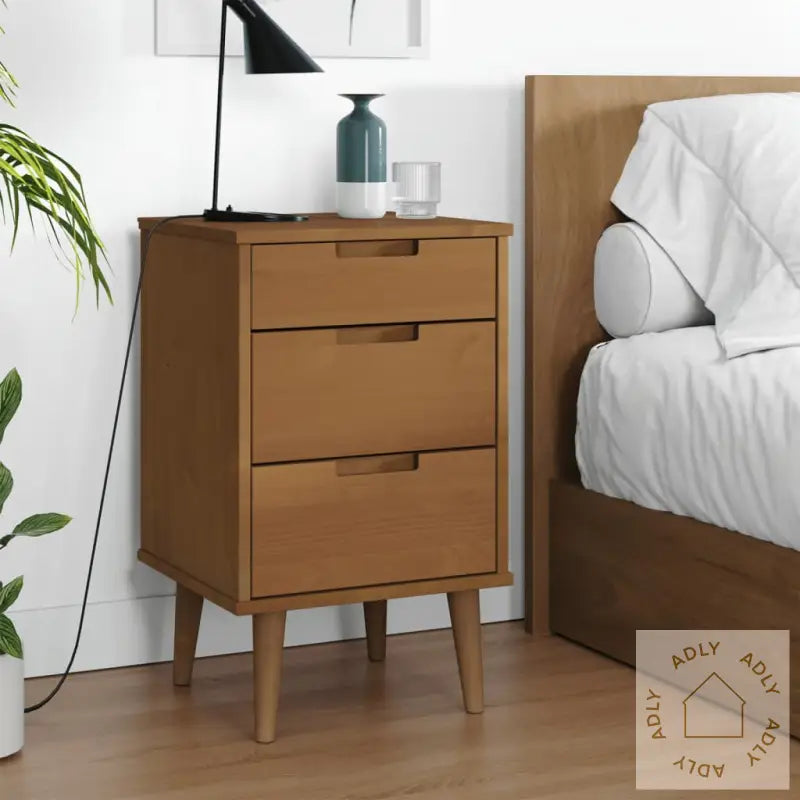 Nattbord Molde Brun 40X35X65 Cm Heltre Furu