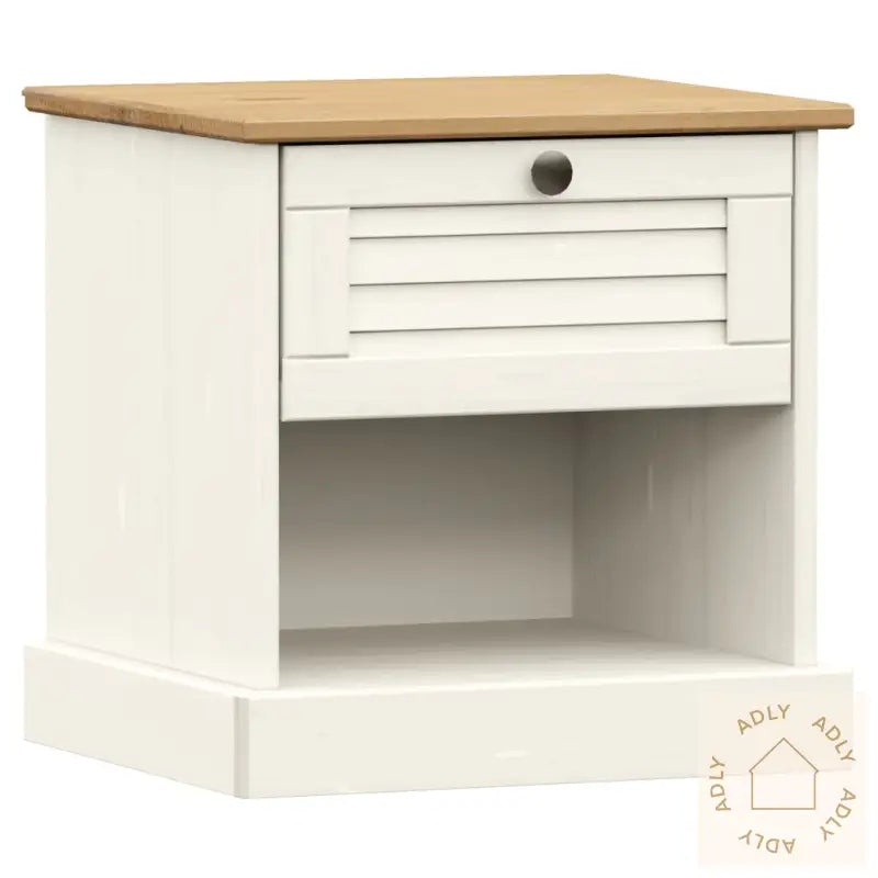 Nattbord Vigo Hvit 42X35X42 Cm Heltre Furu