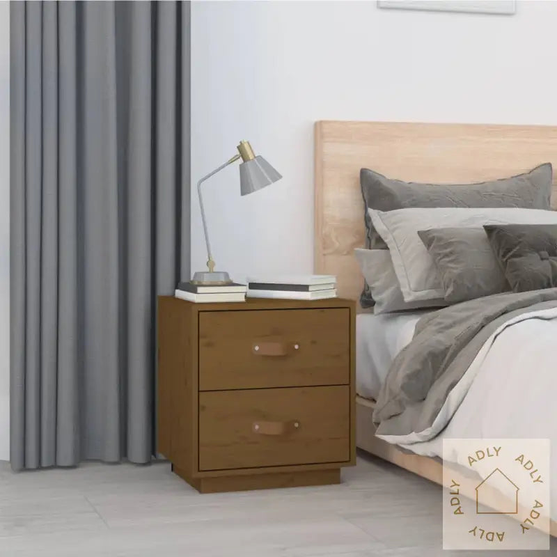 Nattbord Honningbrun 40X34X45 Cm Heltre Furu