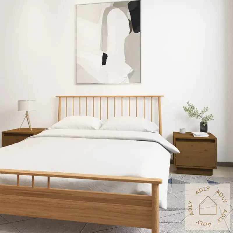Nattbord 2 Stk Honningbrun 35X34X32 Cm Heltre Furu