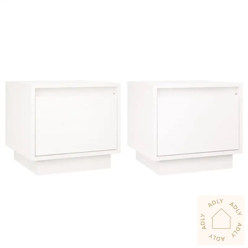 Nattbord 2 Stk Hvit 35X34X32 Cm Heltre Furu