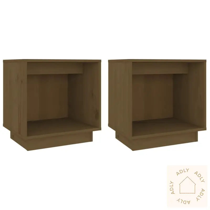 Nattbord 2 Stk Honningbrun 40X30X40 Cm Heltre Furu