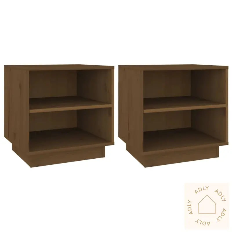 Nattbord 2 Stk Honningbrun 40X34X40 Cm Heltre Furu