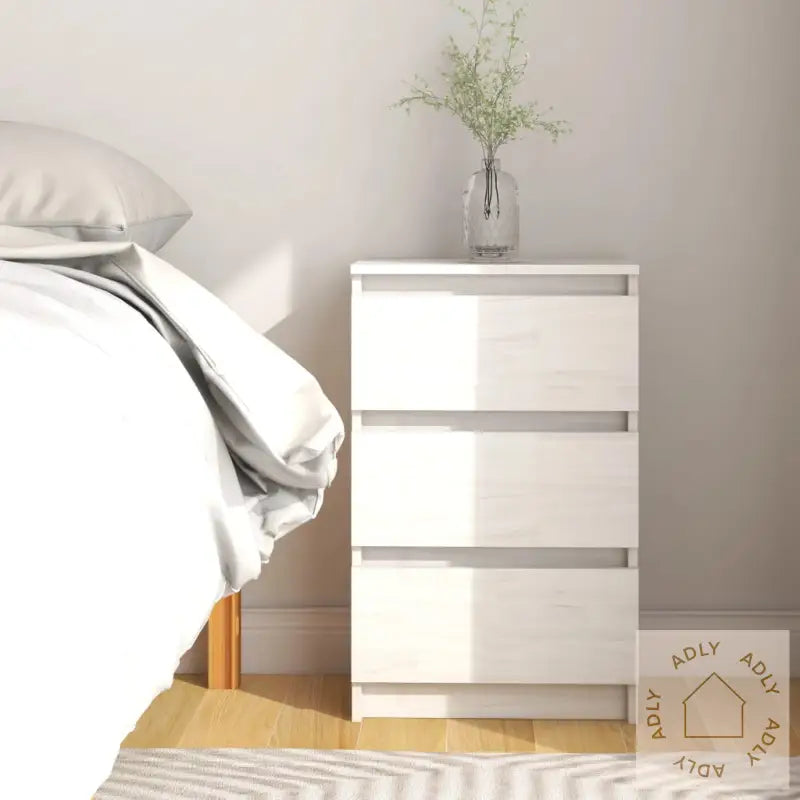 Nattbord Hvit 40X29,5X64 Cm Heltre Furu