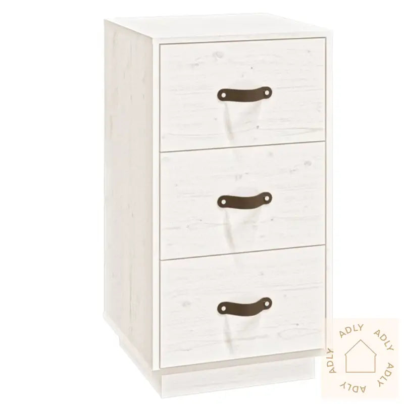 Nattbord Hvit 40X40X75 Cm Heltre Furu