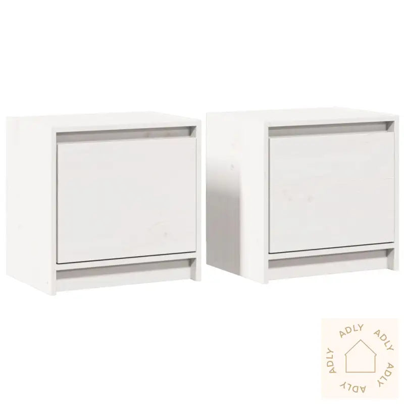 Nattbord 2 Stk Hvit 40X30,5X40 Cm Heltre Furu