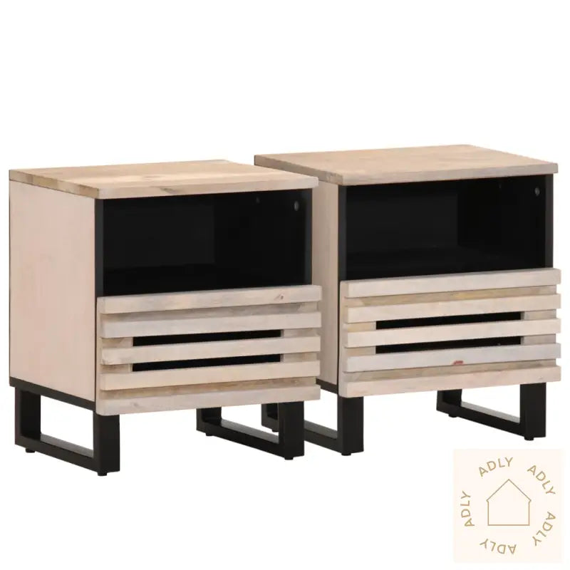 Nattbord 2 Stk 40X34X46 Cm Heltre Bleket Mango