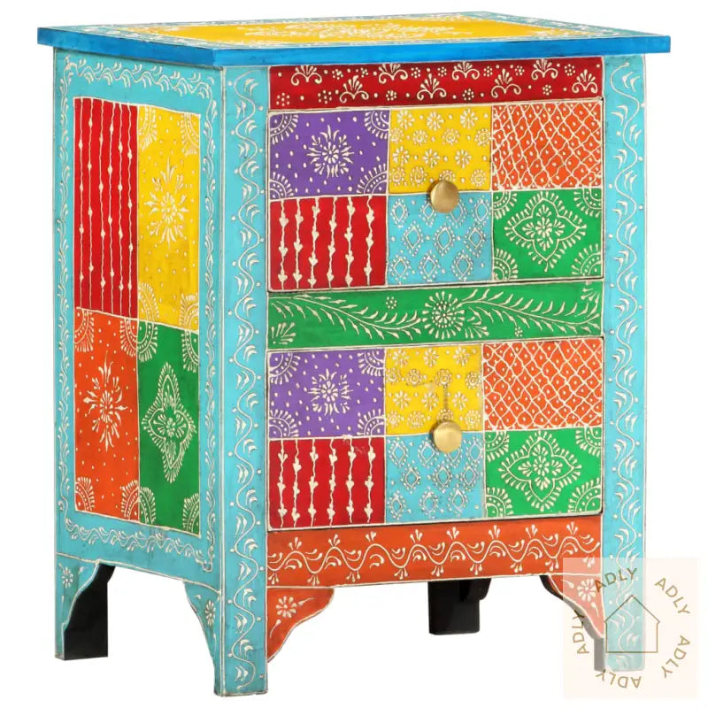 Håndmalt Nattbord 40X30X50 Cm Heltre Mango