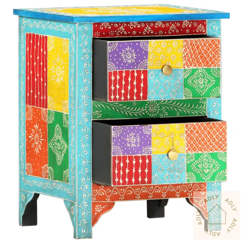 Håndmalt Nattbord 40X30X50 Cm Heltre Mango