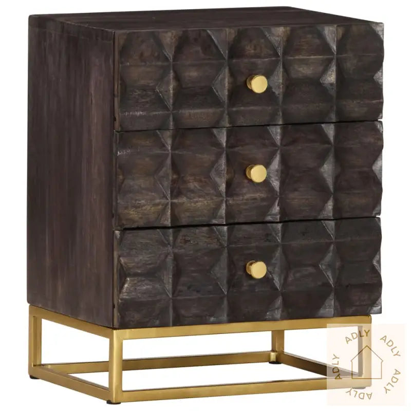 Nattbord 40X30X50 Cm Svart Heltre Mango