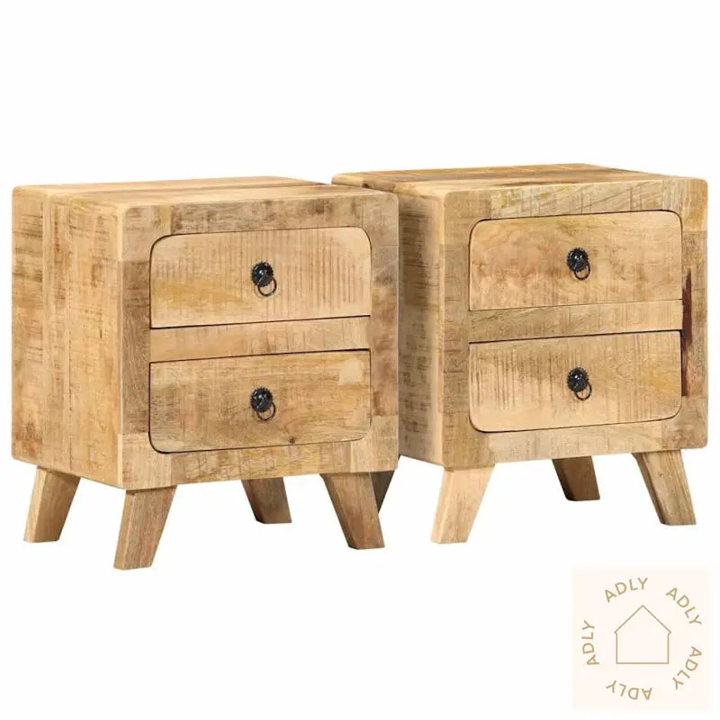 Nattskap 2 Stk 40X32X46 Cm Grovt Heltre Mangotre