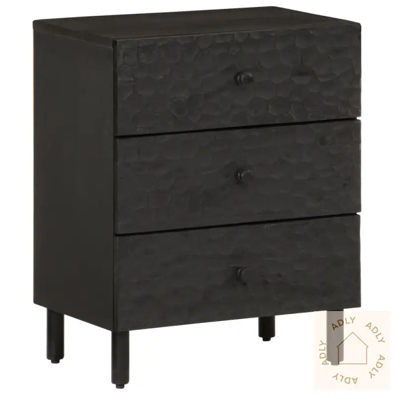 Nattbord Svart 50X33X60 Cm Heltre Mango