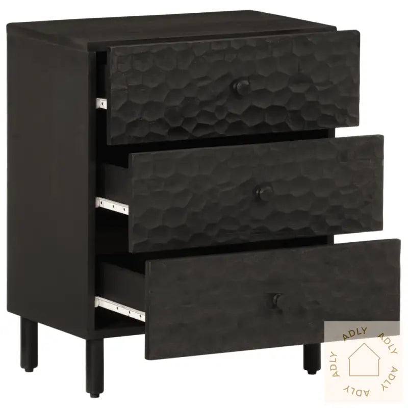 Nattbord Svart 50X33X60 Cm Heltre Mango