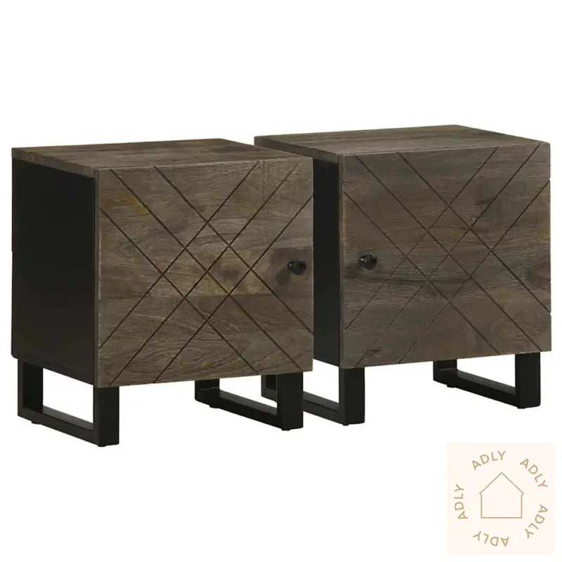 Nattbord 2 Stk Svart 40X33X46 Cm Heltre Mango