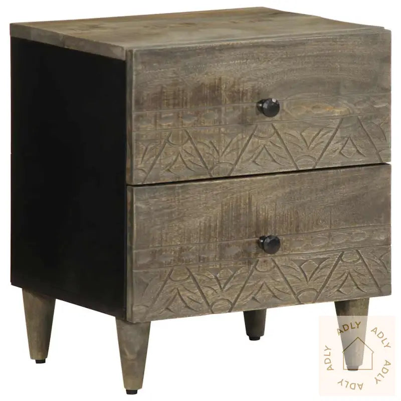 Nattbord 2 Stk Lysegrå 40X33X46 Cm Heltre Mango