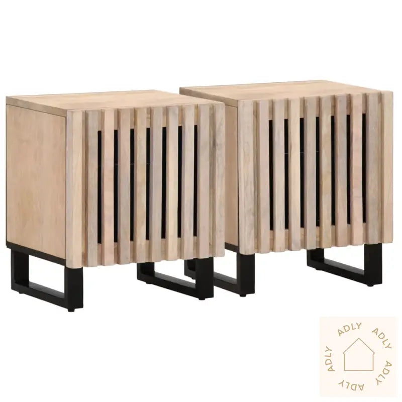 Nattbord 2 Stk 40X34X46 Cm Heltre Bleket Mango