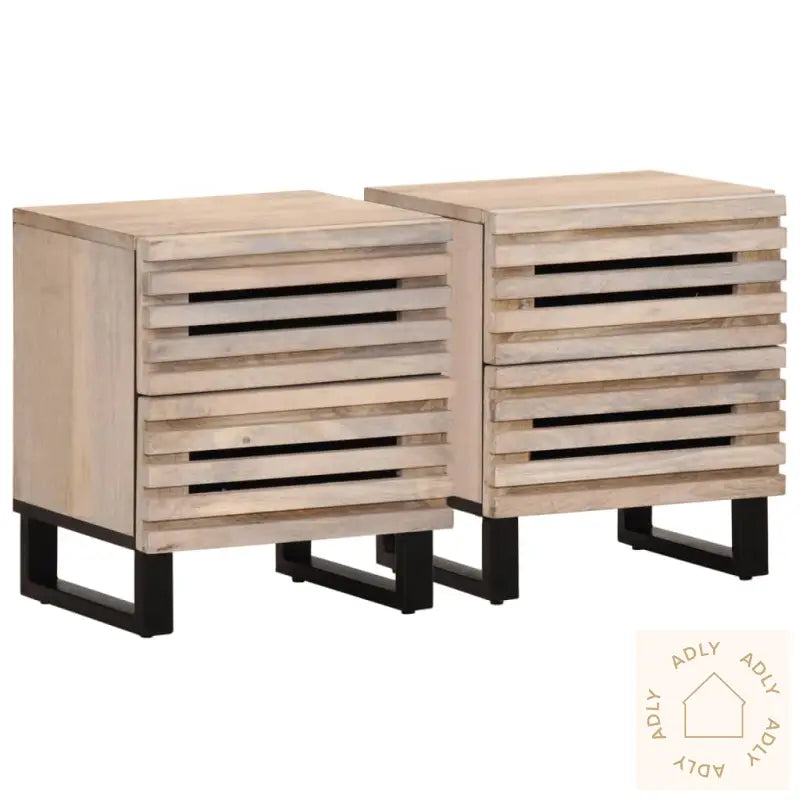 Nattbord 2 Stk 40X34X46 Cm Heltre Bleket Mango