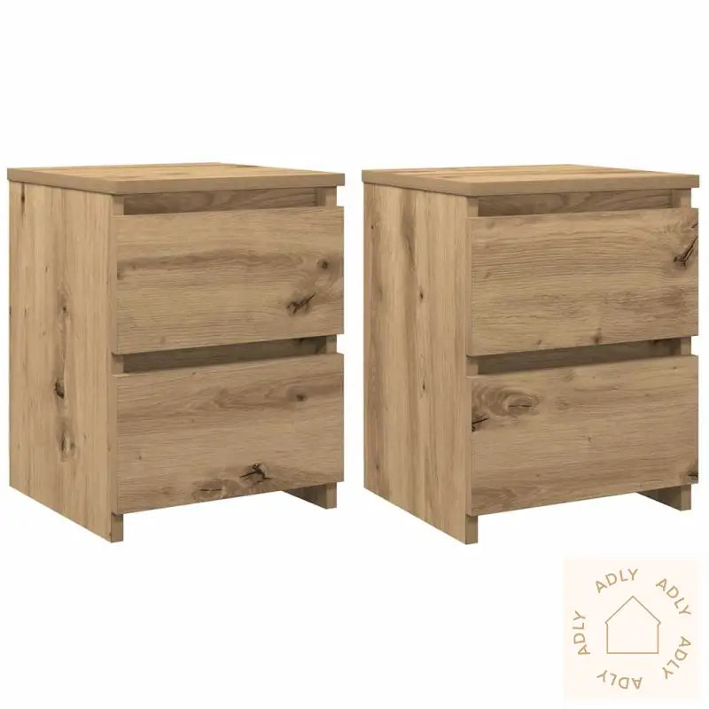 Nattbord 2 Stk Artisan Eik 30X30X40 Cm Konstruert Tre