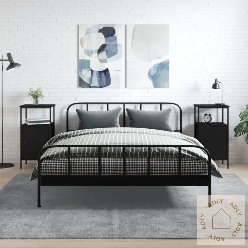 Nattbord 2 Stk Svart 41X31X80 Cm Konstruert Tre