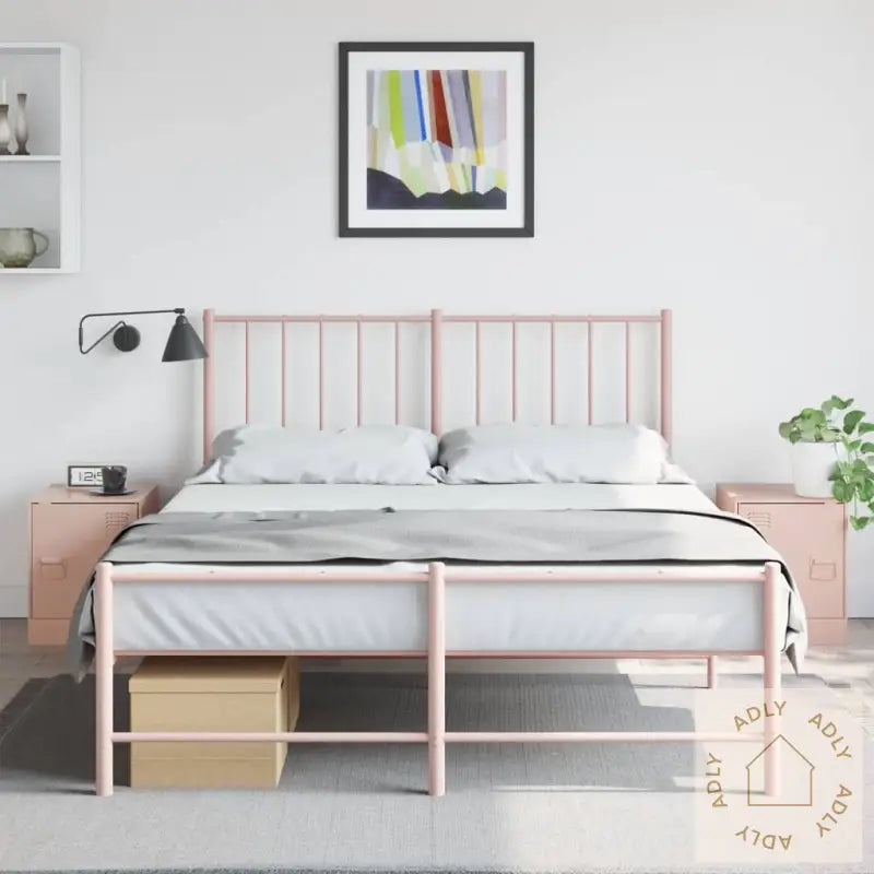 Nattbord 2 Stk Rosa 34,5X39X44 Cm Stål