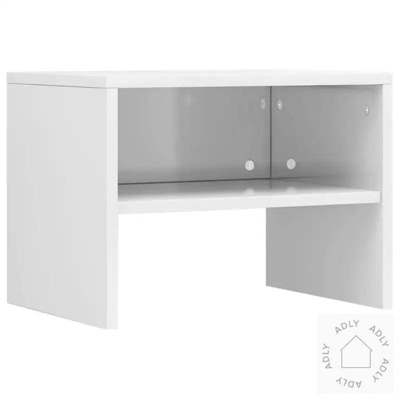 Nattbord Høyglans Hvit 40X30X30 Cm Konstruert Tre