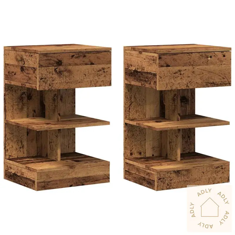 Nattbord 2 Stk Gammelt Tre 40X35X65 Cm Konstruert Tre