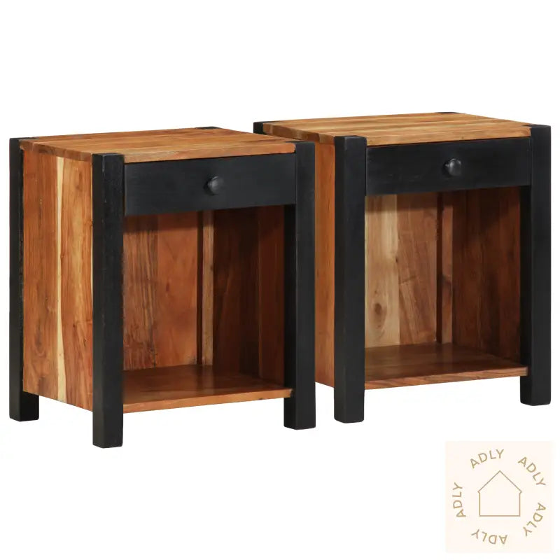 Nattbord 2 Stk 40X35X50 Cm Massivt Tre Akasietre