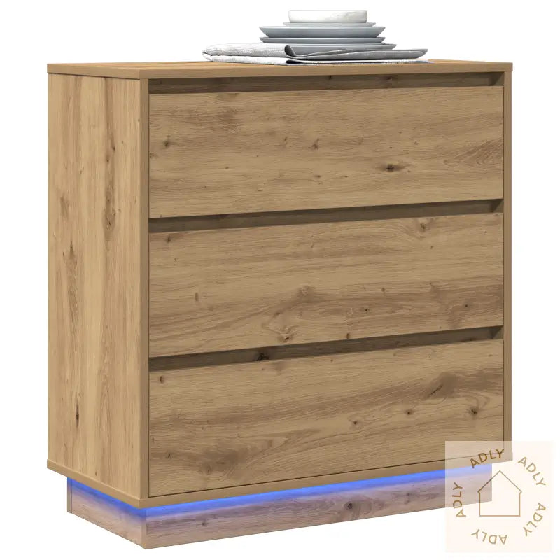 Nattbord Med Led Artisan Eik 71X34,5X75 Cm Konstruert Tre
