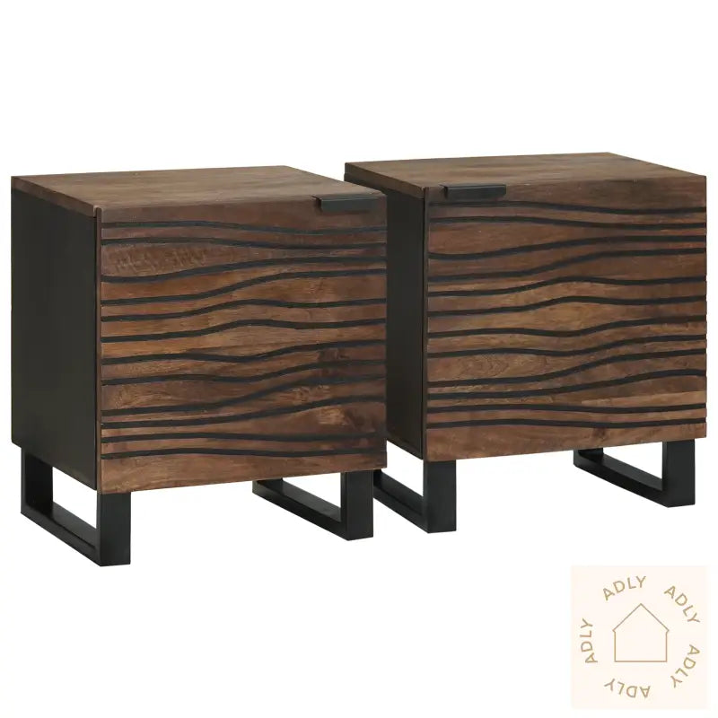 Nattbord 2 Stk 40X33,5X46 Cm Massivt Tre Mango